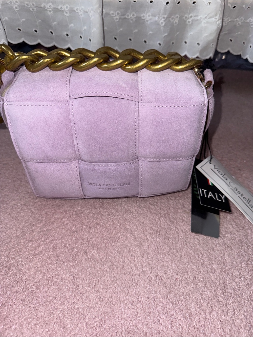 Lavender suede crossbody